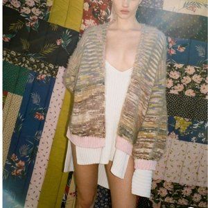 UO Kimchi Blue Hygge Fuzzy Space-Dye Cardigan Size S